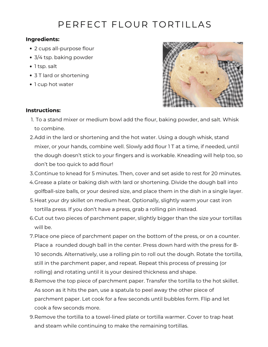 perfect flour tortillas

